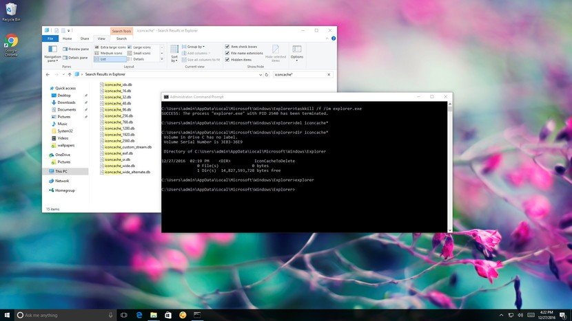 Windows 10 desktop program icons